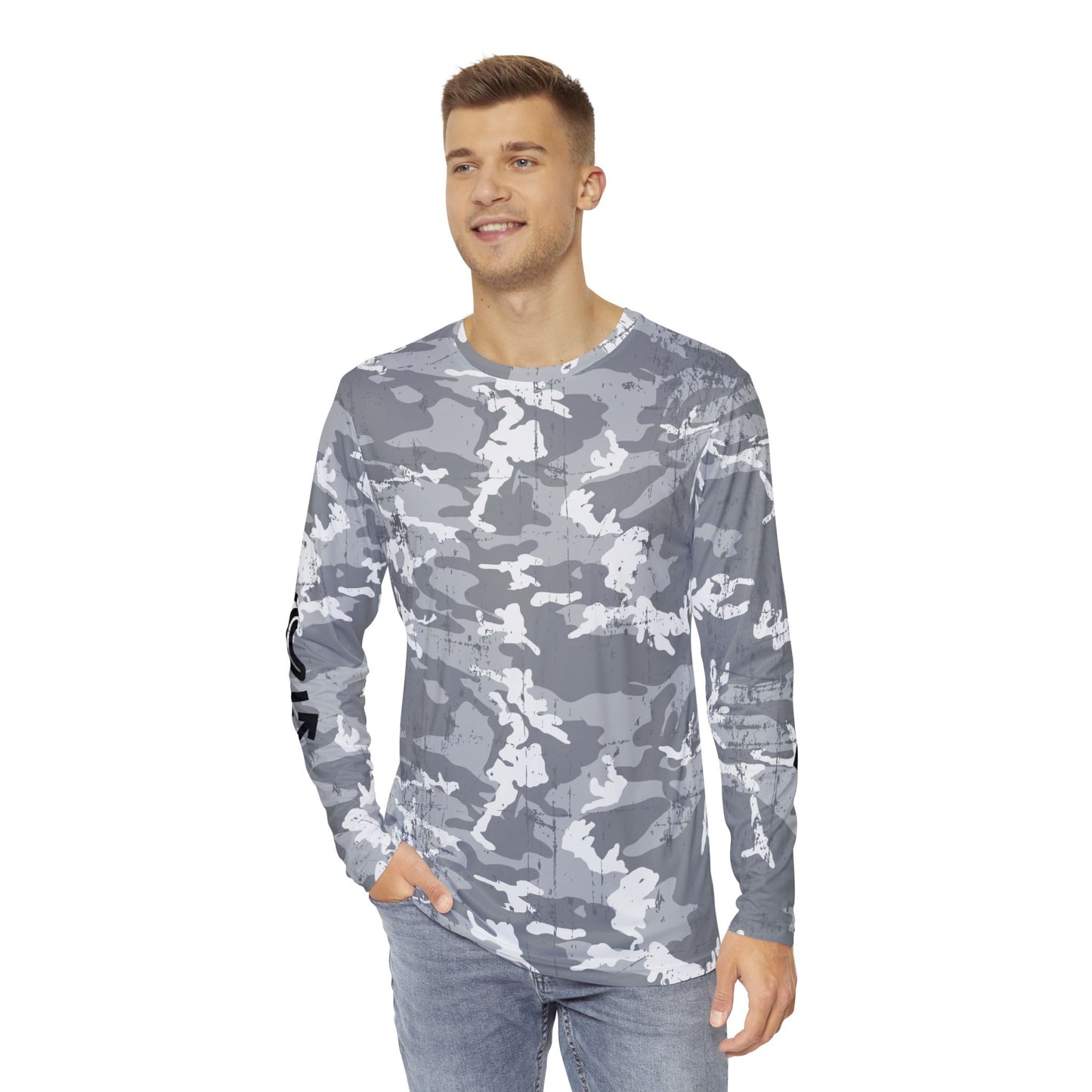 5 Gospel Symbols Gray Camo Long Sleeve Shirt