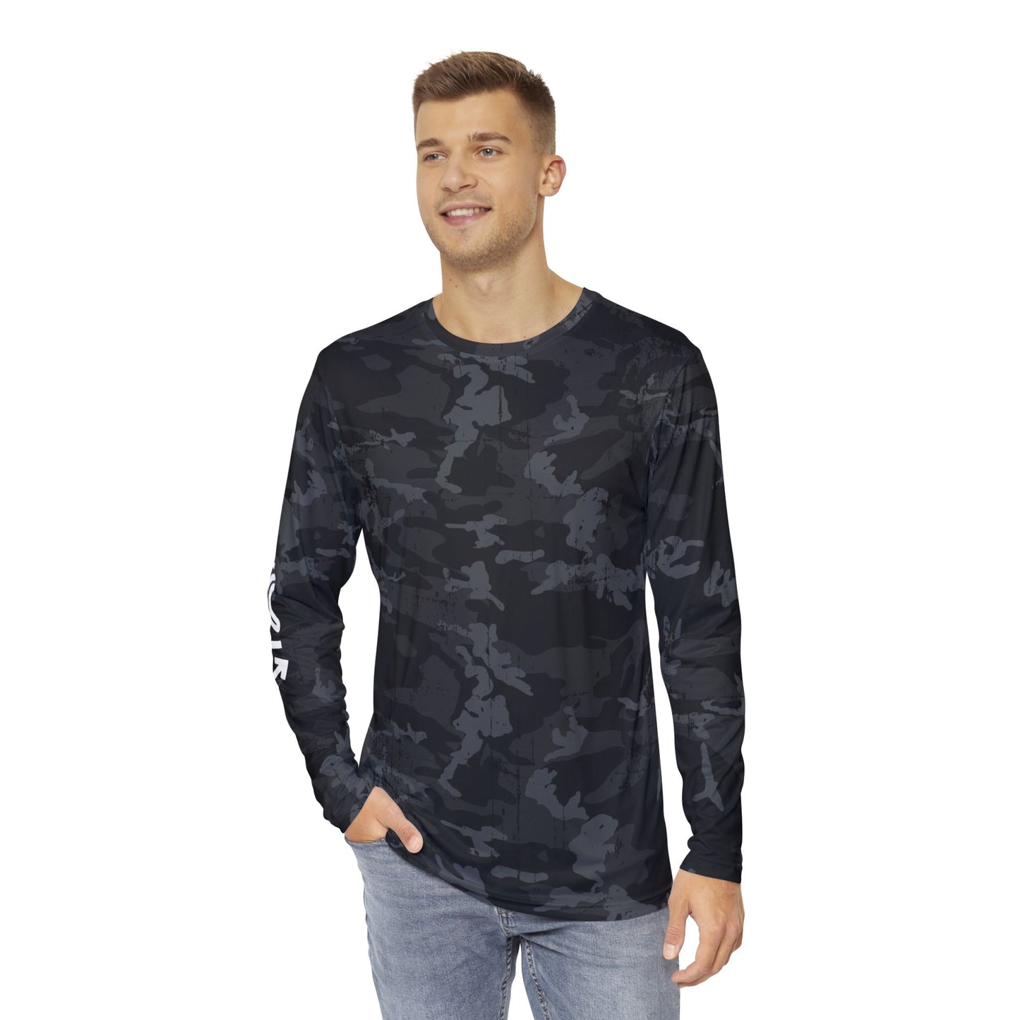 5 Gospel Symbols Black Camo Long Sleeve Shirt