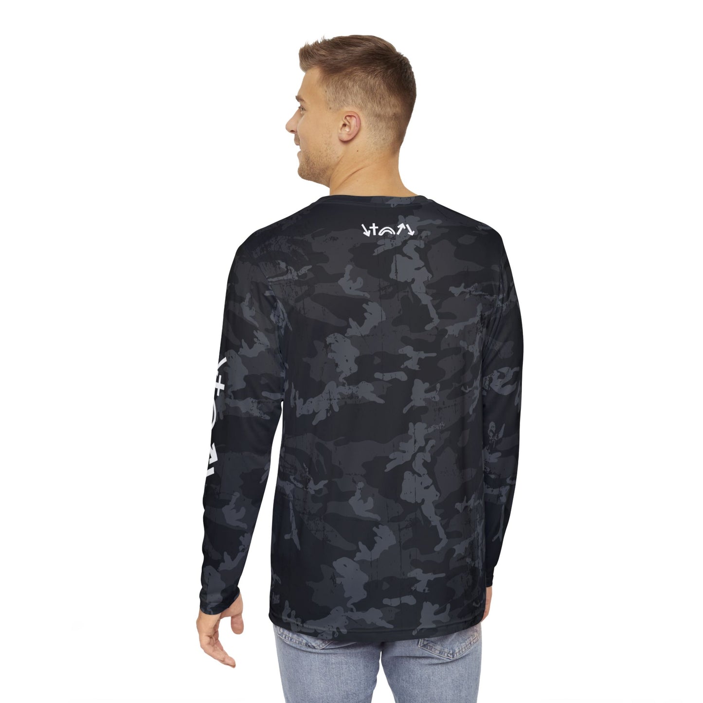 5 Gospel Symbols Black Camo Long Sleeve Shirt