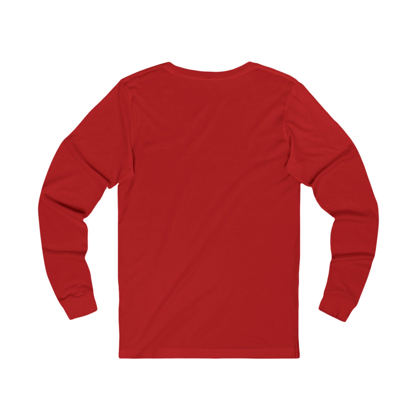 Red long-sleeve shirt on a white background