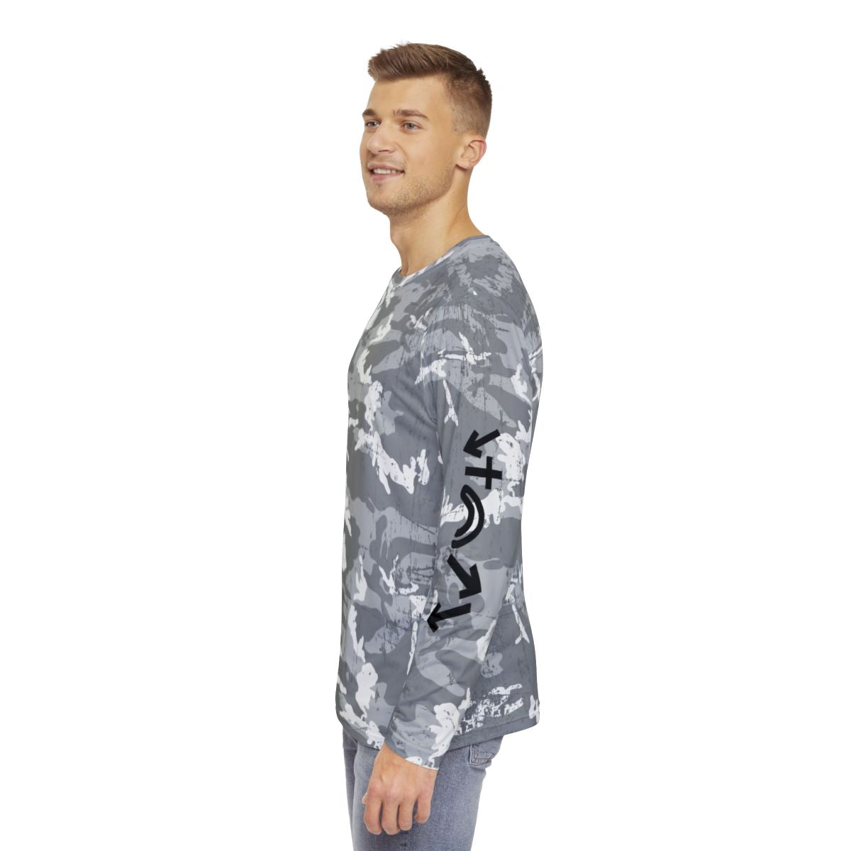 5 Gospel Symbols Gray Camo Long Sleeve Shirt