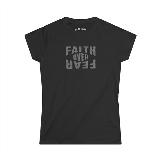 Women's Faith Over Fear T-shirt | Gray Design