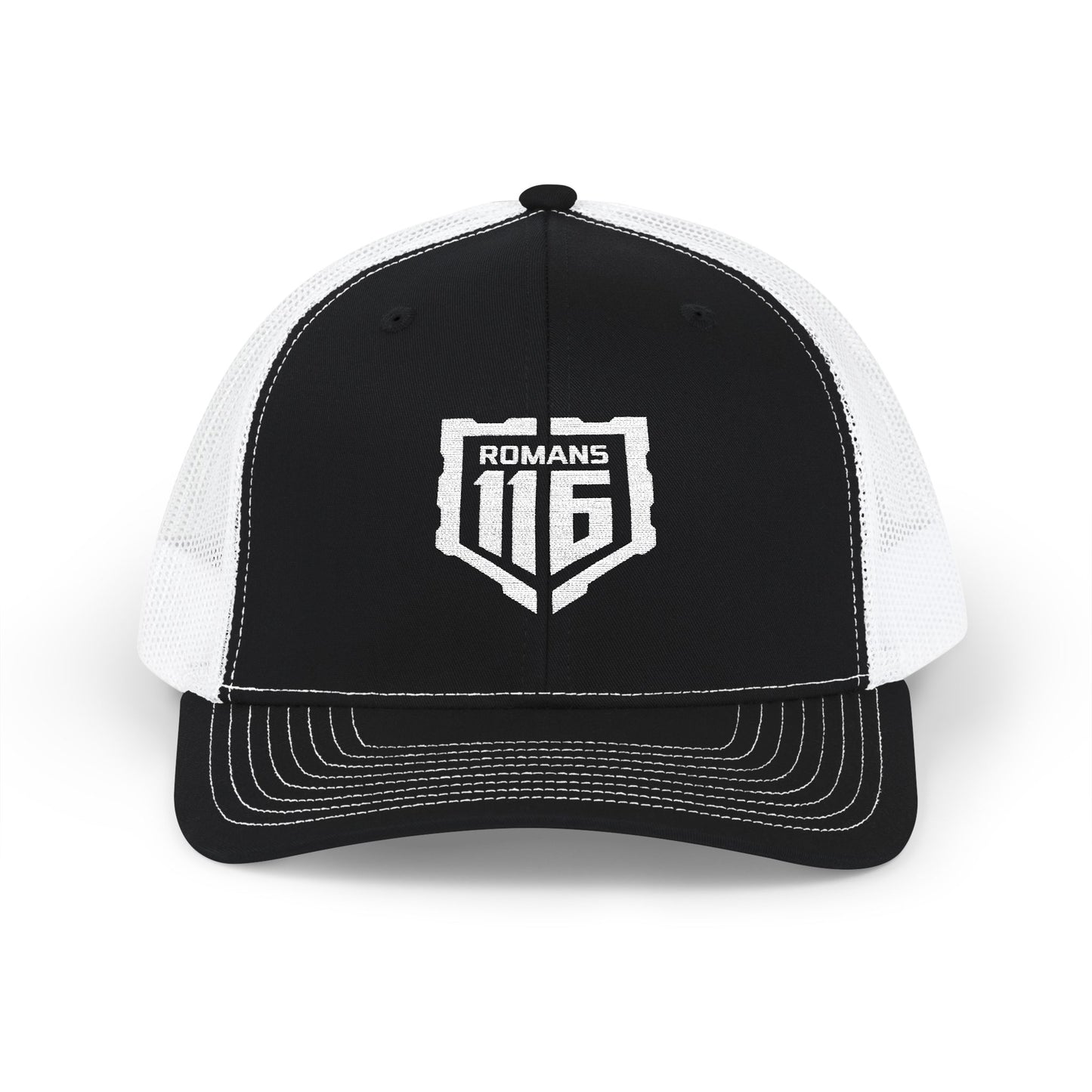Romans 1:16 Unashamed Shield Hat (White Logo)