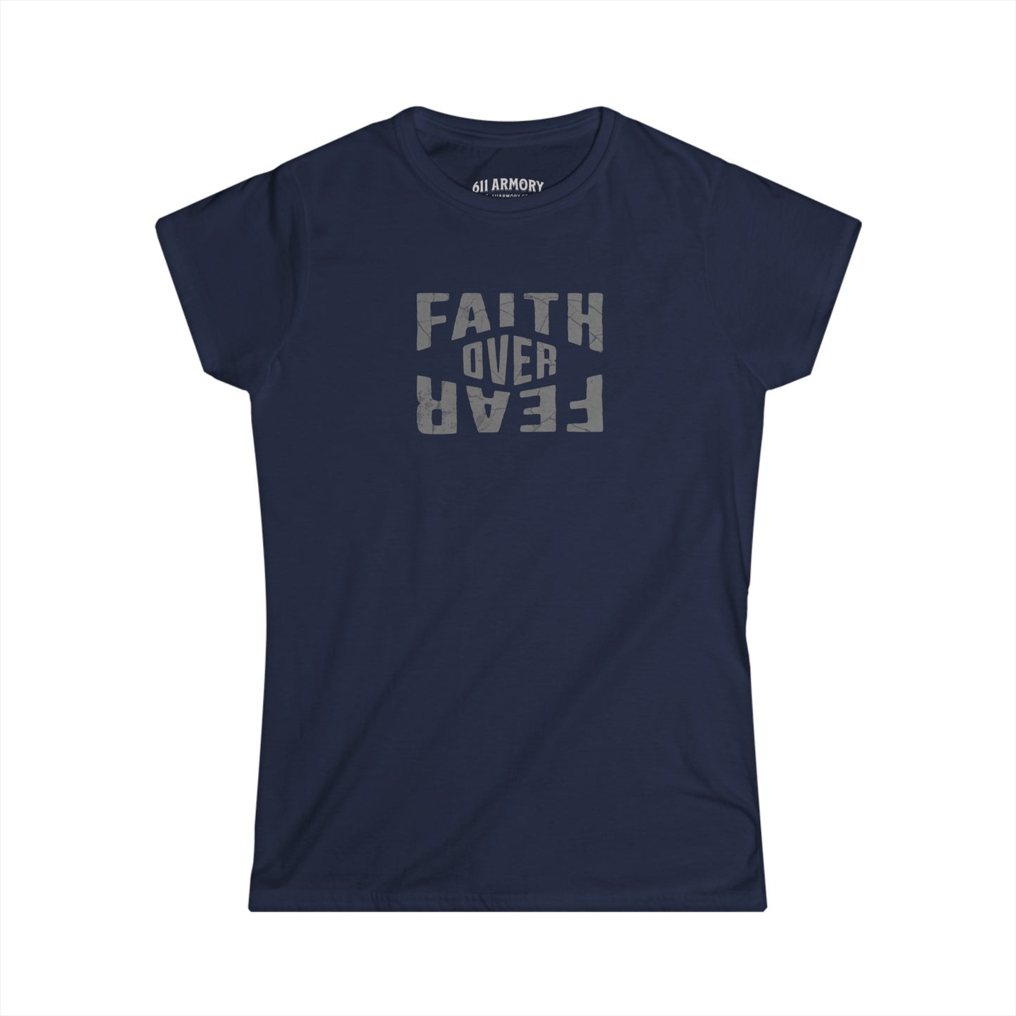 Women's Faith Over Fear T-shirt | Gray Design