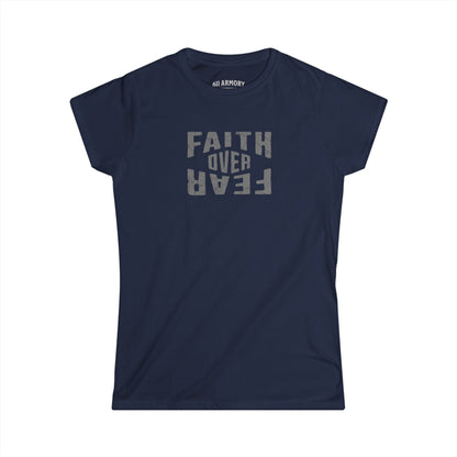 Women's Faith Over Fear T-shirt | Gray Design