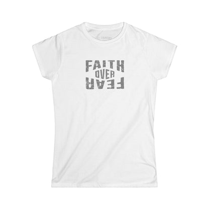 Women's Faith Over Fear T-shirt | Gray Design