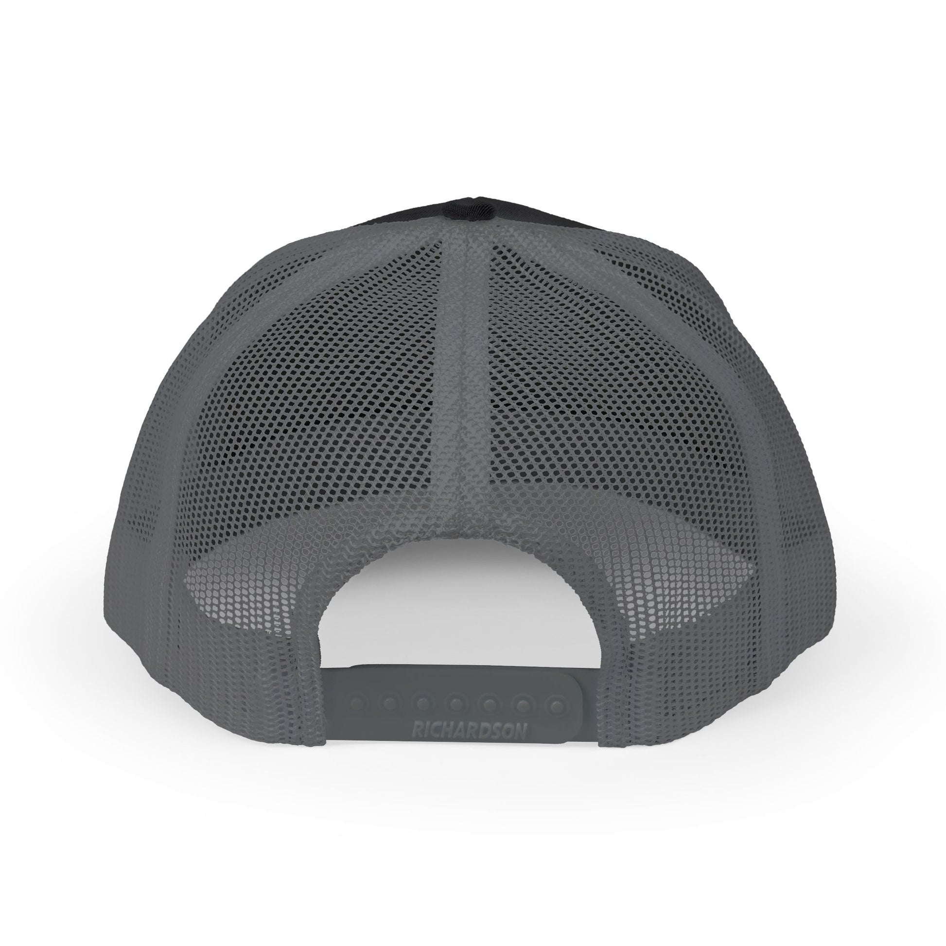 Gray mesh cap with black brim on a white background