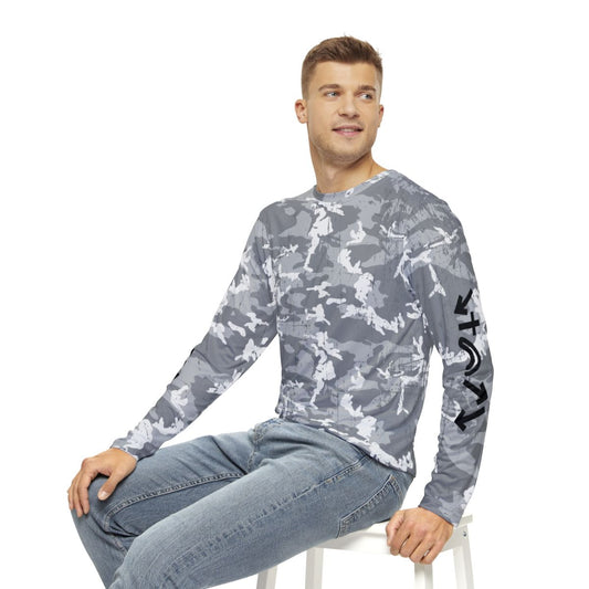 5 Gospel Symbols Gray Camo Long Sleeve Shirt