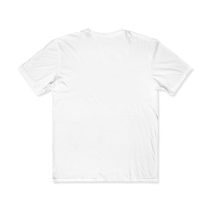Plain white t-shirt on a light beige background