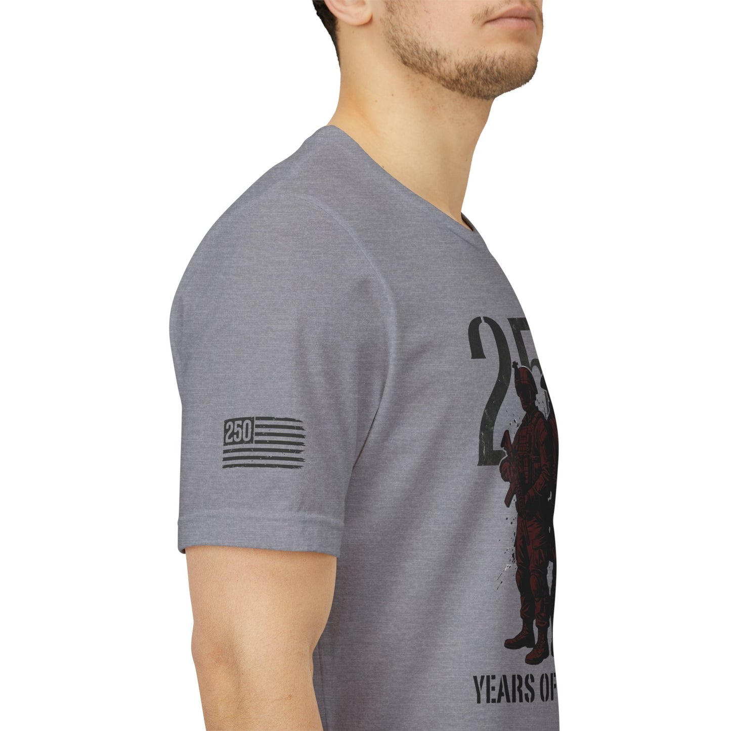 250 Years of Valor Shirt w/sleeve flag