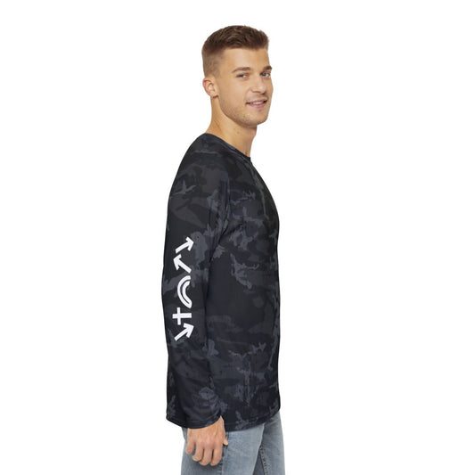 5 Gospel Symbols Black Camo Long Sleeve Shirt